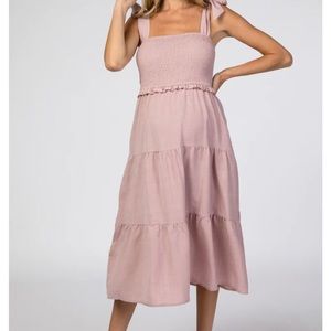 Bow strap tiered dress